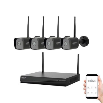 Intelligentes Kamerasystem + 4× Kameras mit 2K+-Sensor, 12 V, IP65, Wi‑Fi, Tuya