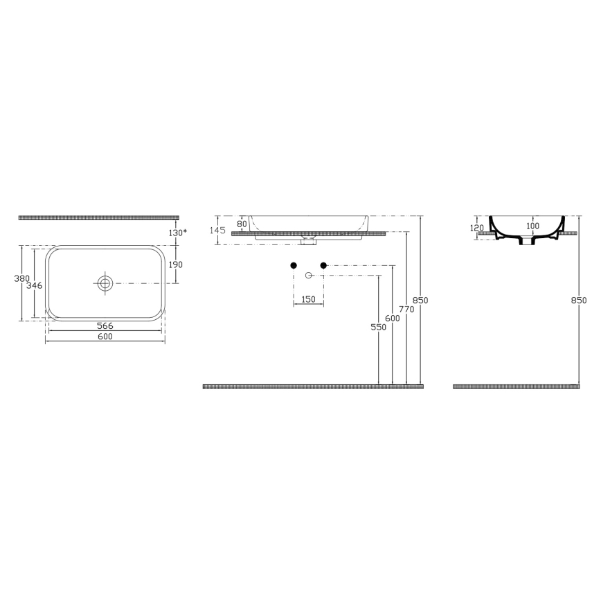 Isvea - Aufsatzwaschbecken AQUA 60 x 38 cm Keramik/weiß