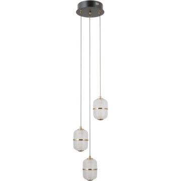 ITALUX - LED-Pendelleuchte an Stahlseil ALANI 3xLED/5W/230V 3000K schwarz/gold