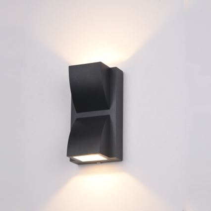 ITALUX - LED-Wandleuchte für den Außenbereich EDGAR 2xLED/3W/230V IP54 3000K schwarz