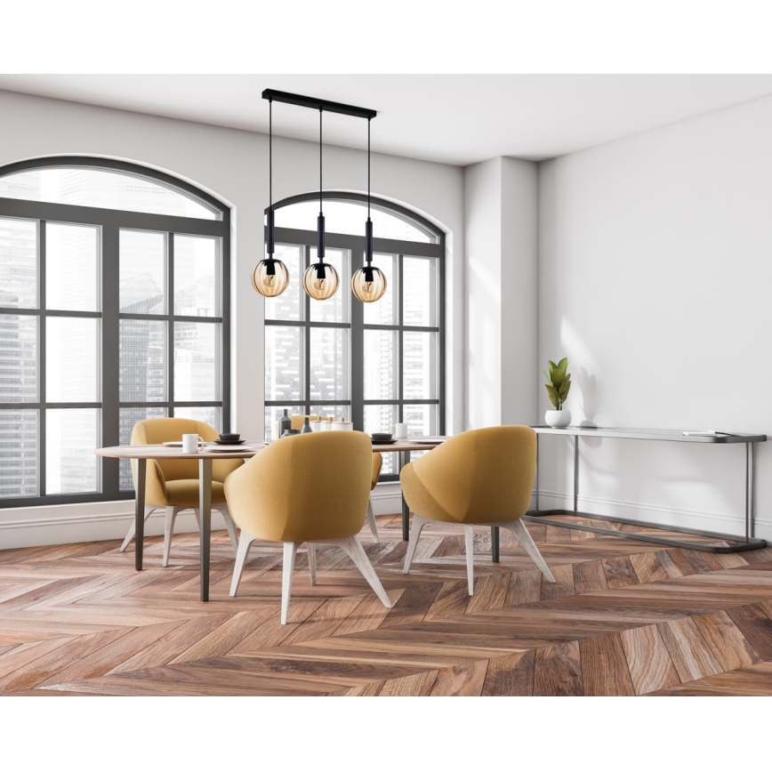 ITALUX - Hängeleuchte an Schnur RAVENA 3xE27/10W/230V schwarz