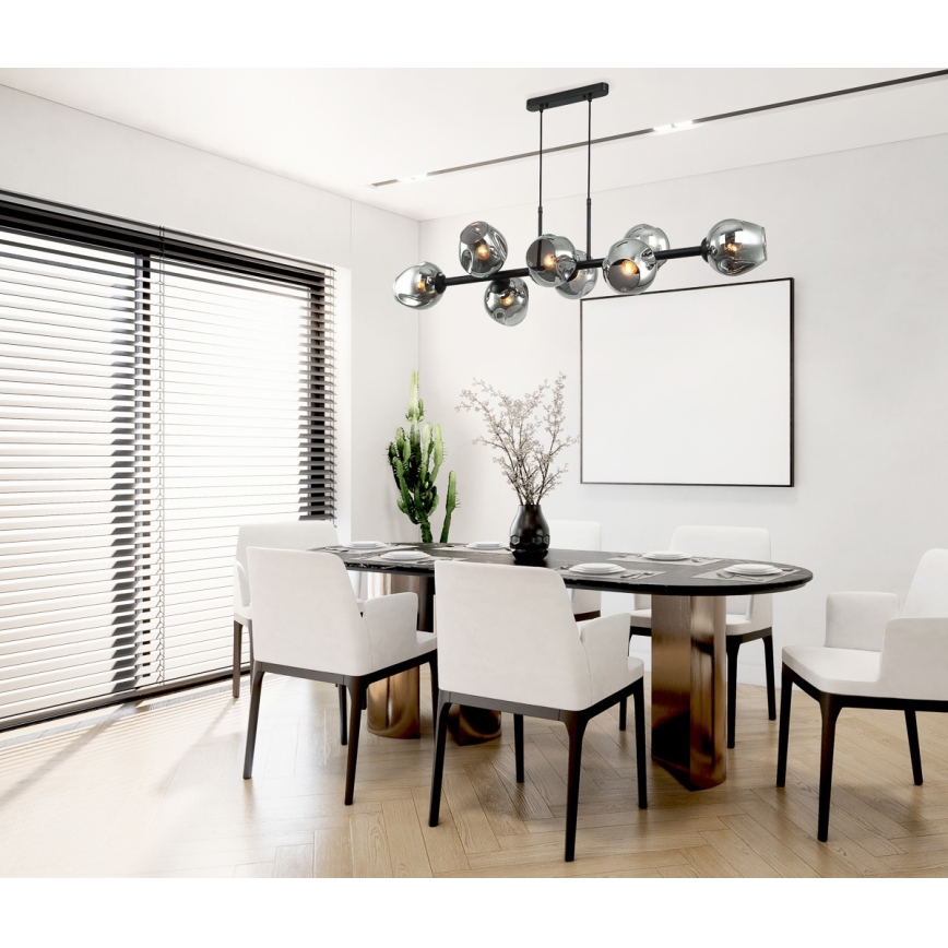 ITALUX - Hängeleuchte an Schnur BORGO 8xE27/40W/230V schwarz
