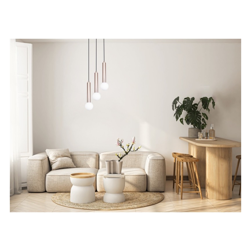 ITALUX - Hängeleuchte an Kabel FILANO 3xG9/5W/230V Roségold