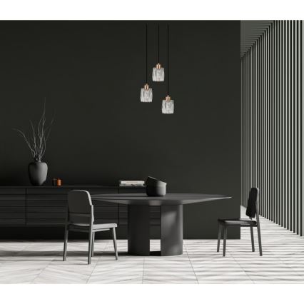 ITALUX - Pendelleuchte mit Kabelaufhängung TORNO 3xE14/40W/230V schwarz/gold