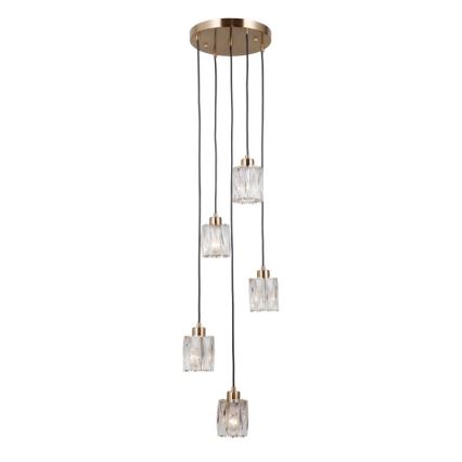 ITALUX - Hängeleuchte an Kabel TORNO 5xE14/40W/230V goldfarben