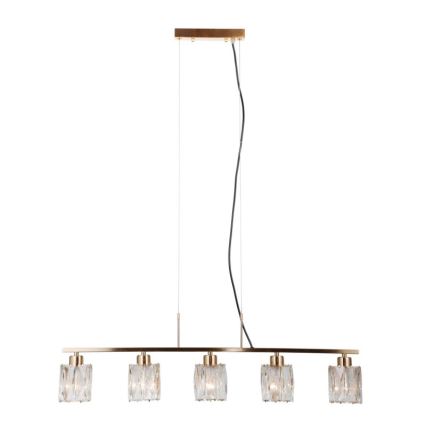 ITALUX - Pendelleuchte SIMONA 5xE14/40W/230V goldfarben