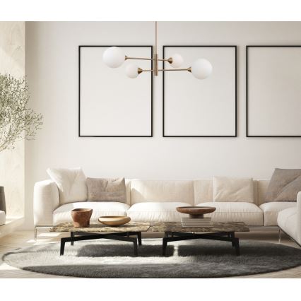 ITALUX - Deckenleuchte auf Stange EVORA 4xG9/5W/230V Messing