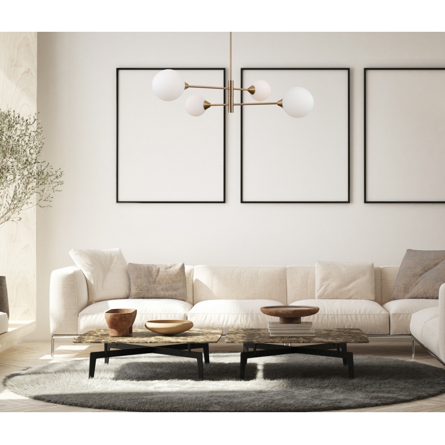 ITALUX - Deckenleuchte auf Stange EVORA 4xG9/5W/230V Messing