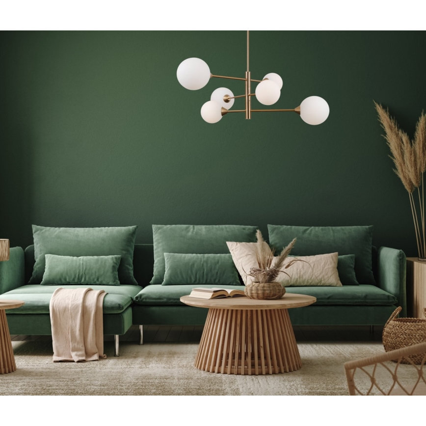 ITALUX - Deckenleuchte auf Stange EVORA 6xG9/5W/230V Messing