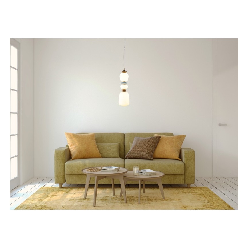 ITALUX - LED-Hängeleuchte an Kabel EVANS LED/19W/230V 3000K gold/blau/braun