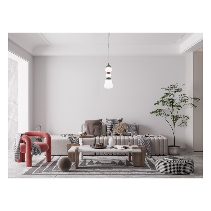 ITALUX - LED-Pendelleuchte an Kabel EVANS LED/15W/230V 3000K gold/blau