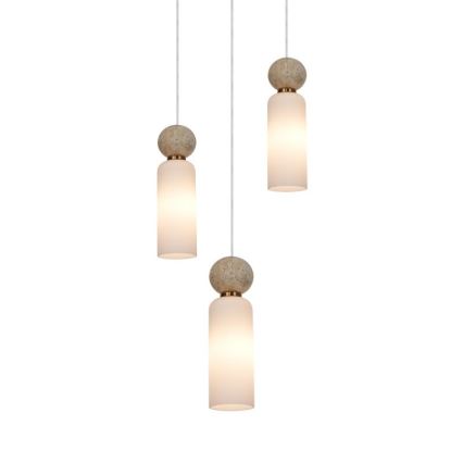 ITALUX - Pendelleuchte SANTOS mit Seilabhängung 3xG9/40W/230V, goldfarben