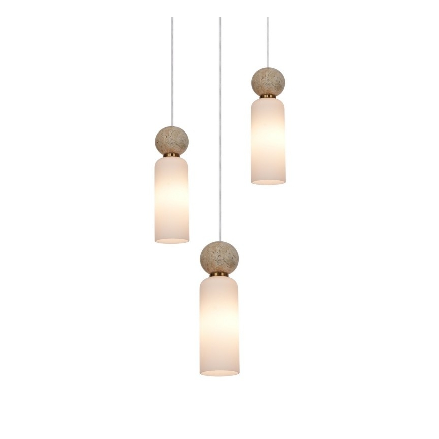 ITALUX - Pendelleuchte SANTOS mit Seilabhängung 3xG9/40W/230V, goldfarben