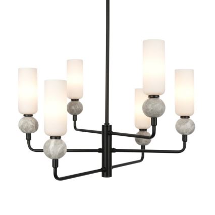 ITALUX - Pendelleuchte mit Stange SANTOS 6xG9/40W/230V schwarz