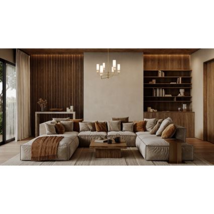 ITALUX - Deckenleuchte mit Stange SANTOS 6xG9/40W/230V goldfarben