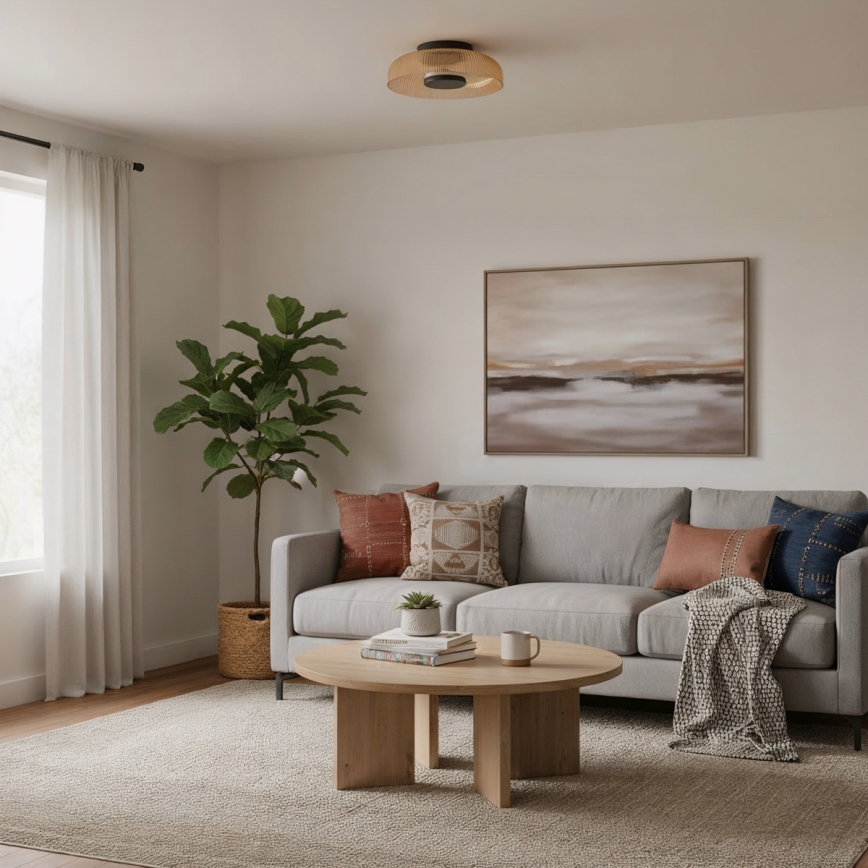 ITALUX - LED-Deckenleuchte PASSO LED/8W/230V 3000K Ø 25 cm rauchbeige