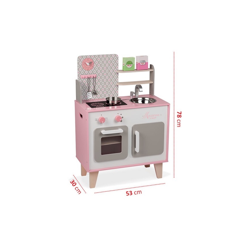 Janod - Holz-Küche MACARON pink