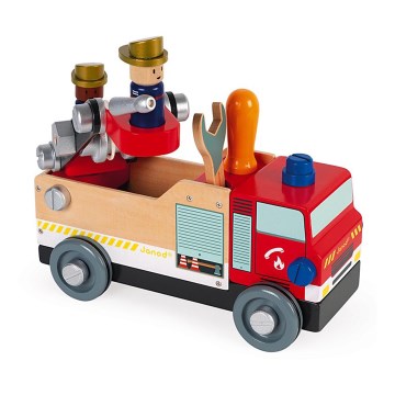 Janod - Holzbausatz BRICOKIDS Feuerwehrwagen