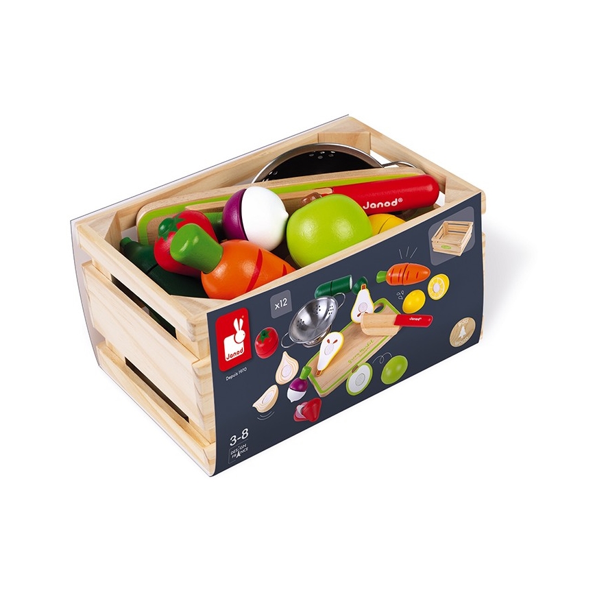 Janod - Holzkiste mit Obst und Gemüse