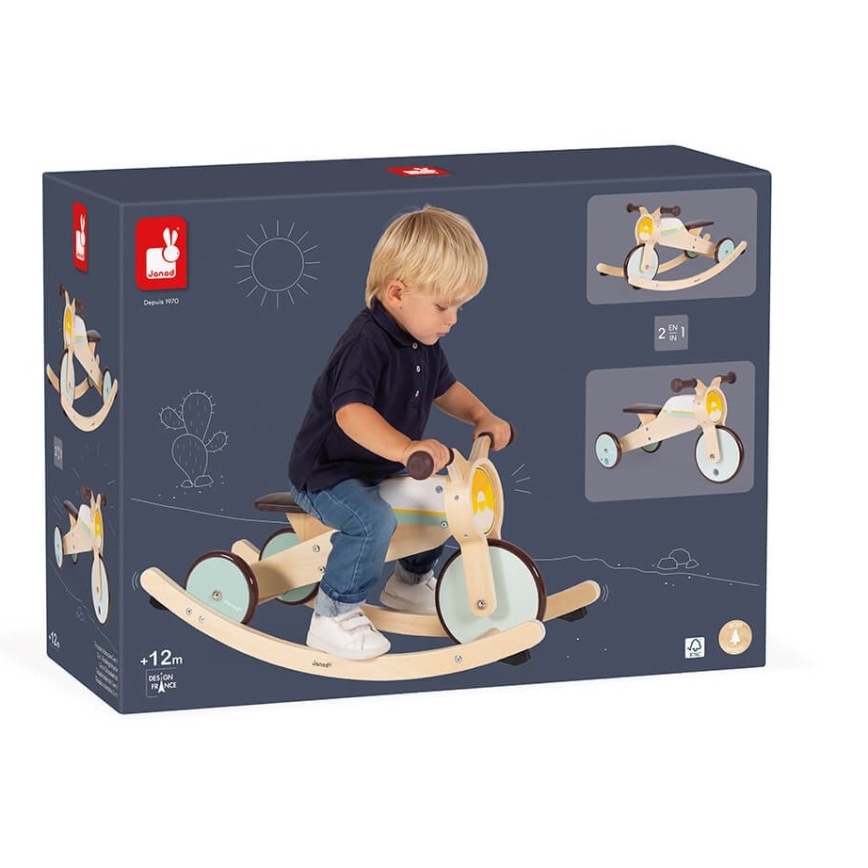 Janod - Kinder-Holzlaufrad 2in1