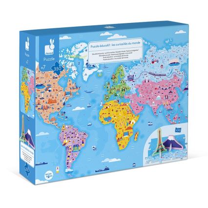 Janod - Kinderpädagogisches Puzzle 350 Teile Welt