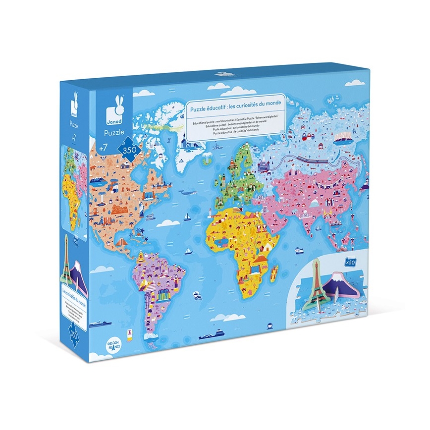 Janod - Kinderpädagogisches Puzzle 350 Teile Welt
