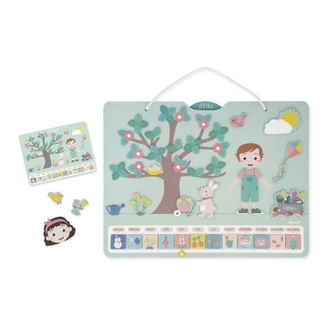 Janod - Kinder Magnetischer Jahreszeitenkalender Englisch