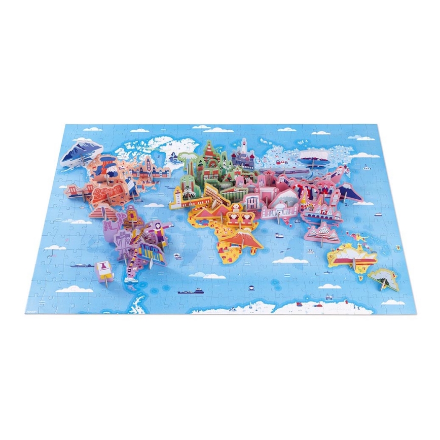 Janod - Kinderpädagogisches Puzzle 350 Teile Welt