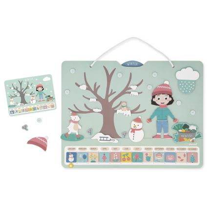 Janod - Magnetischer Kinderkalender Jahreszeiten Englisch