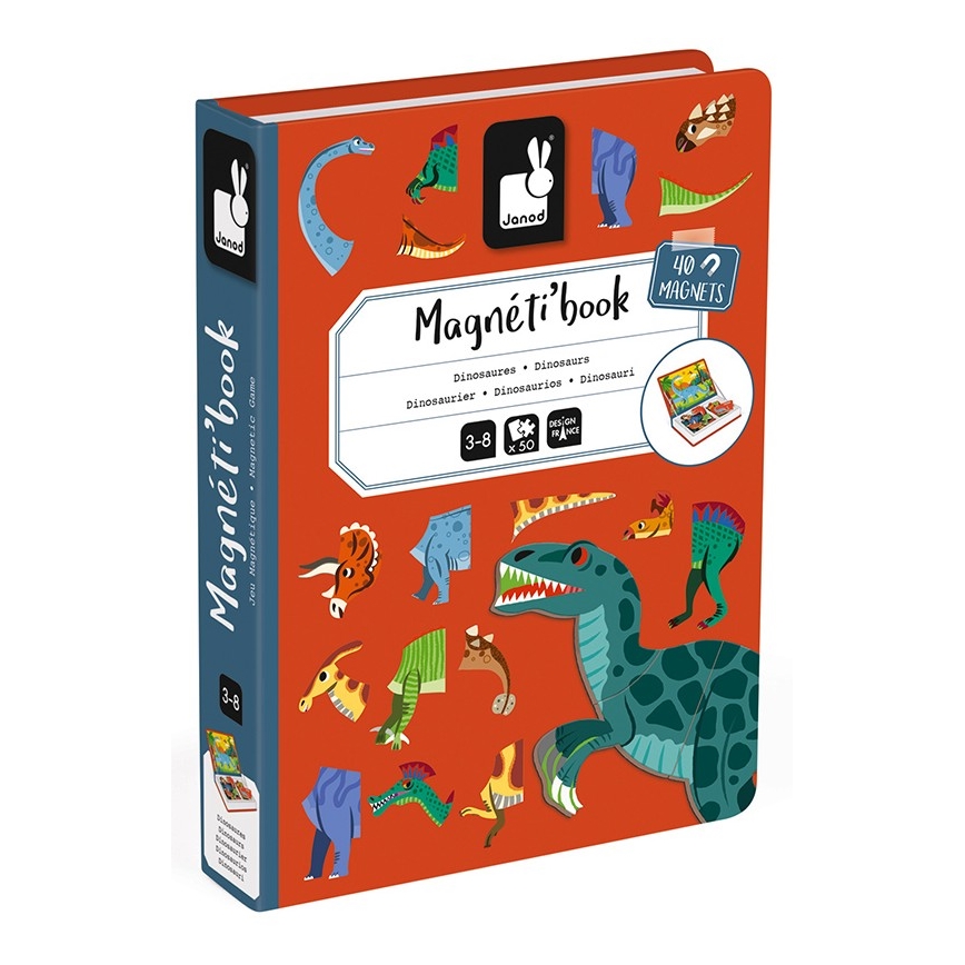Janod - Magnetisches interaktives Set MAGNETIBOOK Dinosaurier