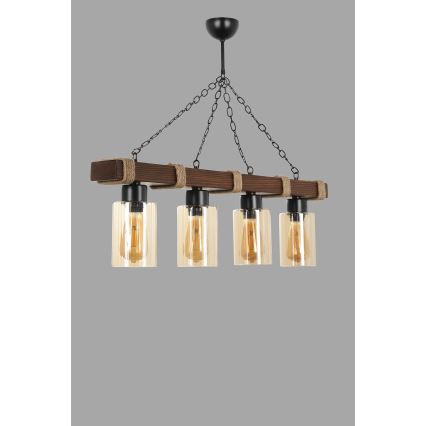 JASMIN Hängeleuchte 4xE27/40W/230V braun/beige