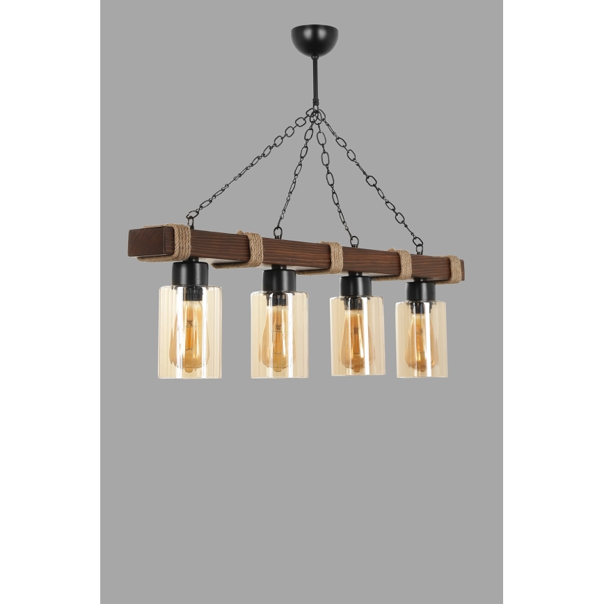 JASMIN Hängeleuchte 4xE27/40W/230V braun/beige