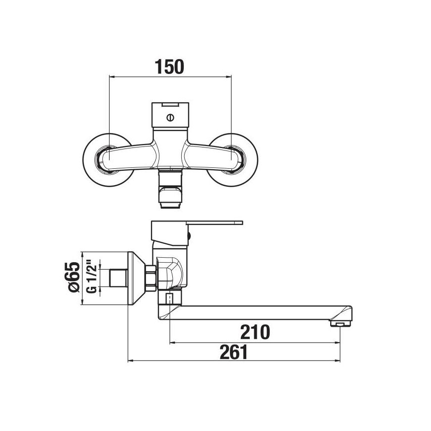 JIKA H3111Z70042301 - Waschbeckenarmatur LYRA 15x26,1 cm glänzendes Chrom