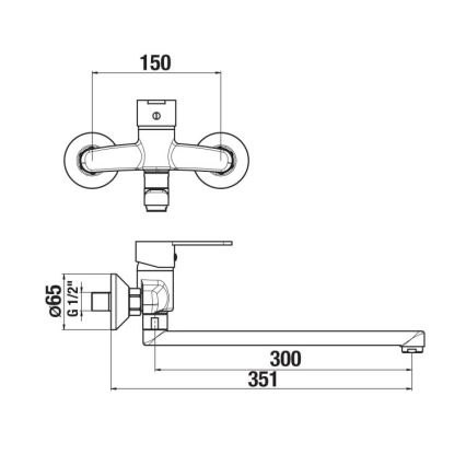 JIKA H3111Z70042401 - Waschtischarmatur LYRA 15x35,1 cm Hochglanzchrom
