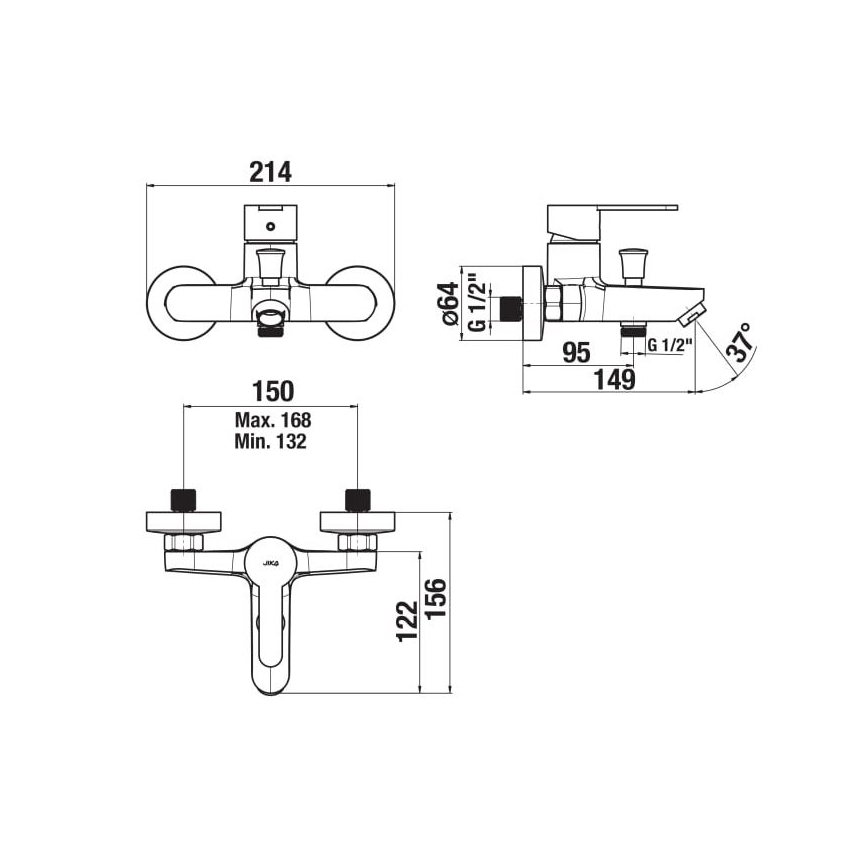 JIKA H3211Z70044001 - Badewannenarmatur LYRA Hochglanzchrom