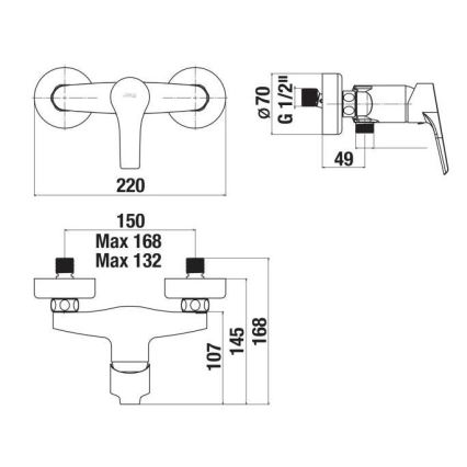 JIKA H3311W70044001 - Duscharmatur CUBE Hochglanzchrom