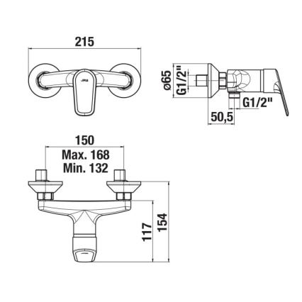 JIKA H3312E70044001 - Duscharmatur TALAS Hochglanzchrom