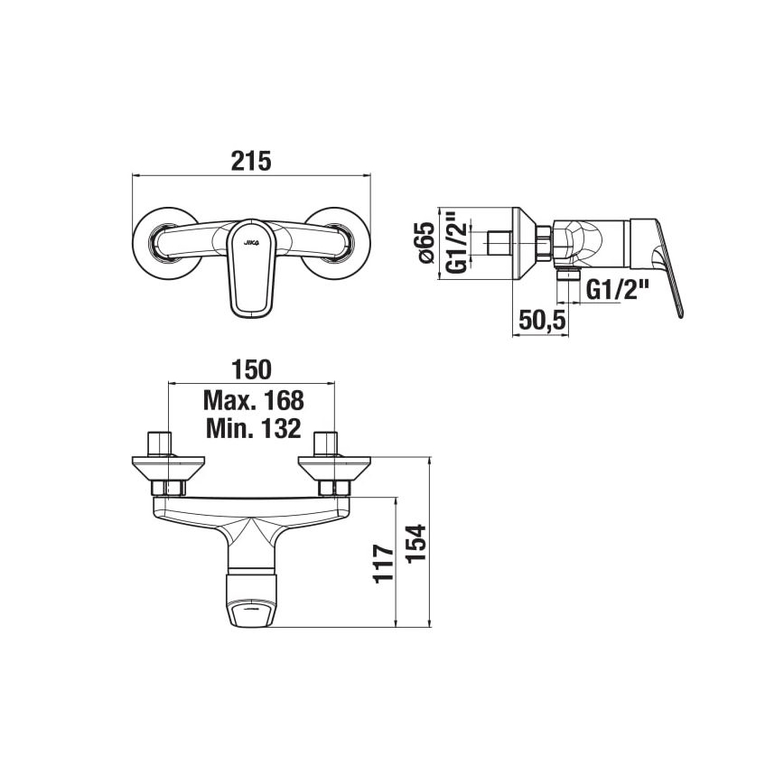 JIKA H3312E70044001 - Duscharmatur TALAS Hochglanzchrom