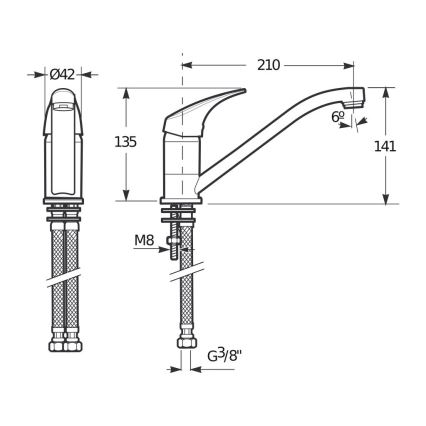 JIKA H3511N10042301 - Küchenarmatur TALAS 13,5 cm Hochglanzchrom