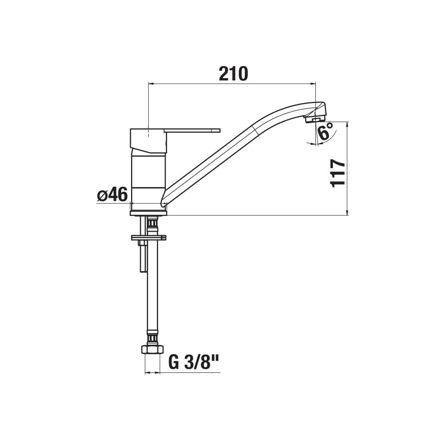 JIKA H3511Z10042301 - Spültischarmatur LYRA 21 cm Hochglanzchrom