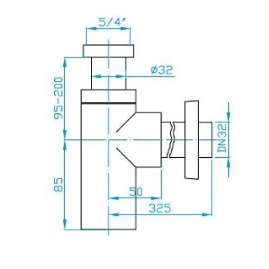 JIKA H3747100040001 - Runder Waschbecken-Siphon MIO, glänzender Chrom