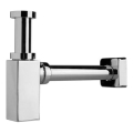 JIKA H3747300040001 - Eckiger Waschbecken-Siphon CUBITO, glänzender Chrom