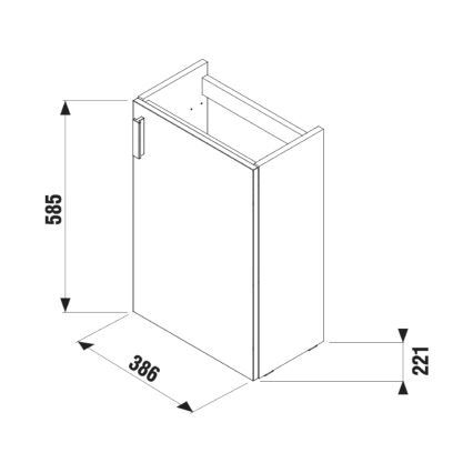 JIKA H45J5111753011 - Badezimmerschrank mit Waschbecken PETIT 58,5x38,6 cm grau