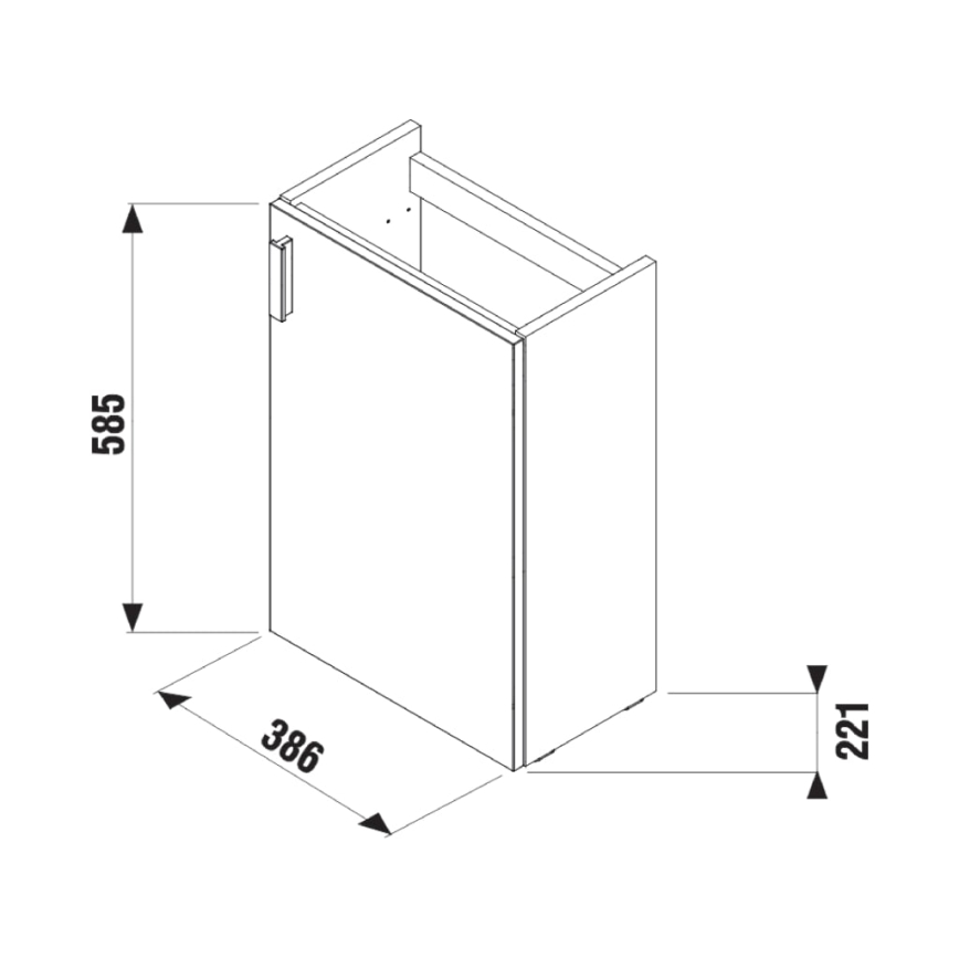 JIKA H45J5111753011 - Badezimmerschrank mit Waschbecken PETIT 58,5x38,6 cm grau