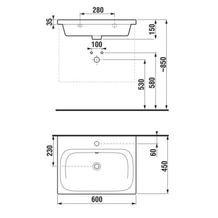 JIKA H8127137161041 - Hängendes Waschbecken MIO 60x45 cm Keramik/matt schwarz