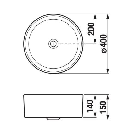 JIKA H8184207161121 - Aufsatzwaschbecken CUBITO Ø 40 cm Keramik/matt schwarz
