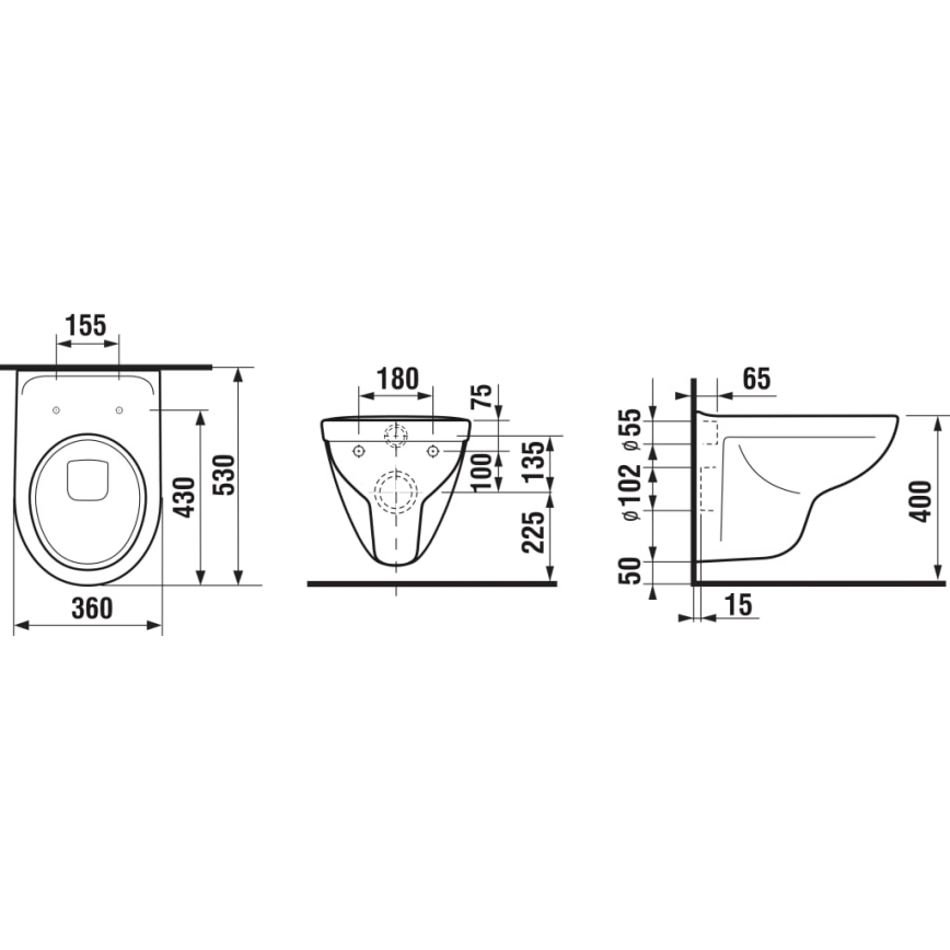 JIKA H8233800000001 - Wandhängendes WC LYRA Keramik/weiß