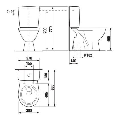 JIKA H8263860002413 - Stand-WC LYRA Keramik/weiß