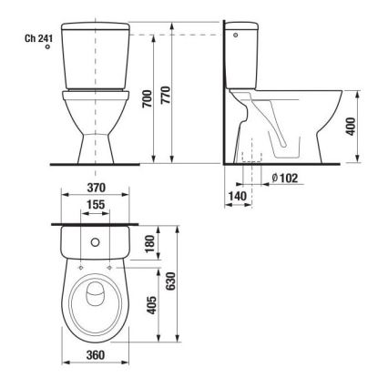 JIKA H8263870002413 - Kombi-WC LYRA Keramik/weiß