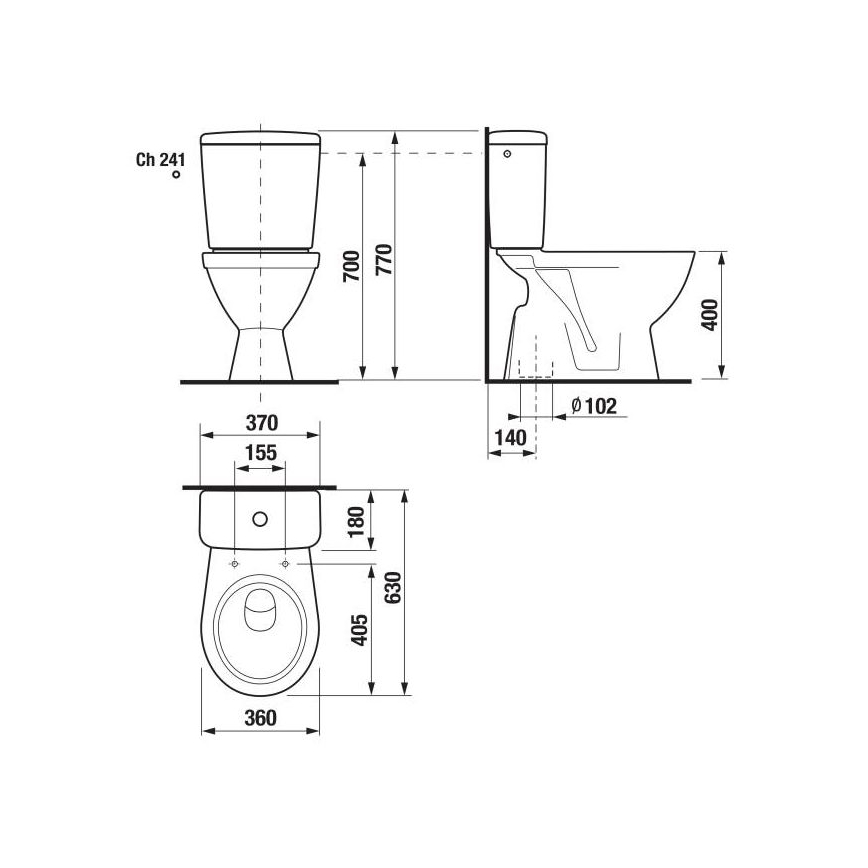 JIKA H8263870002413 - Stand-WC LYRA Keramik/weiß